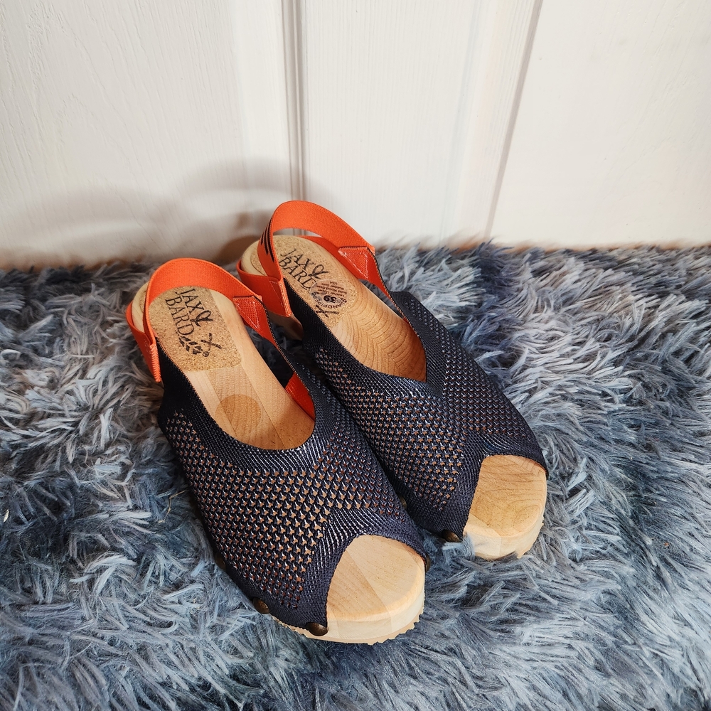 NWOT Jax & Bard Sandpiper Navy and Orange Women's Sandals